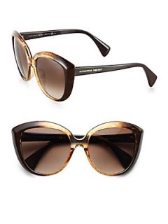 Alexander McQueen Oversized Acetate Sunglasses   Brown Honey