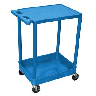 Luxor Tub Cart   (2) 24Wx18D Shelves   Blue   Blue  (BUSTC21BU)