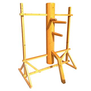 Kungfung Yellow Wing Chun Wooden Dummy (YellowFrame dimensions 67 inches high x 55 inches wideDummy body height 57 inches highWeight 88 pounds )