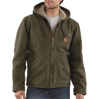 Carhartt Sandstone Sierra Jacket   Sherpa Pile Lining (For Tall Men)   ARMY GREEN (XL )