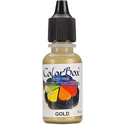 Colorbox Metallic Gold Ink Refill (Metallic GoldThis package contains one 0.47 ounce bottle of pigment inkInkpad not includedConforms to ASTM D4236 )