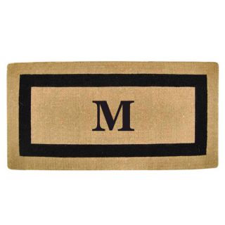 Heavy duty Coir Single Black Picture Frame Monogrammed Doormat