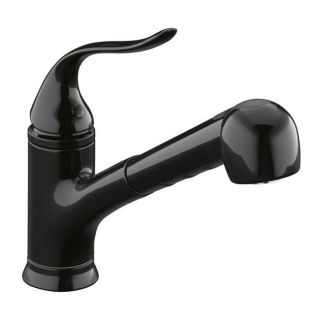 Kohler K 15160 7 Black Coralais Single control Pullout Spray Kitchen Sink Faucet With Color matched Sprayhead And Lever Handle
