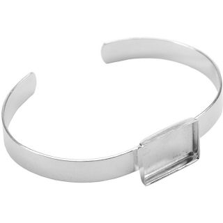 Base Elements Silver Overlay Adjustable Rectangle Bracelet Base