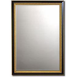 Gilded Ebony framed Beveled Wall Mirror (42 X 30)