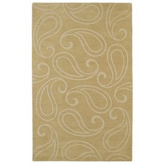 Trends Yellow Paisley Wool Rug (36 X 56)