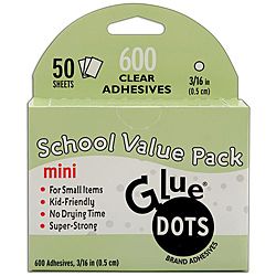 Glue Dots School Value Pack 0.5 inch Mini Dots (case Of 50 Sheet)