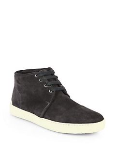 Rag & Bone Kent Suede Lace Up Desert Sneakers   Charcoal