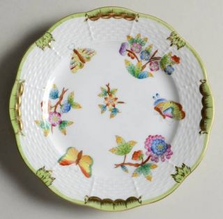 Herend Queen Victoria (Green Border) Bread & Butter Plate, Fine China Dinnerware