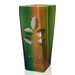 Holiday Holly Design Vase