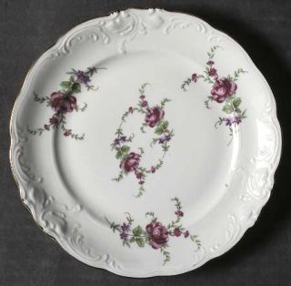 Wawel Rose Garden Bread & Butter Plate, Fine China Dinnerware   Pink Roses,Purpl
