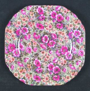 Lord Nelson Briar Rose Octagonal Salad Plate, Fine China Dinnerware   Chintz,Gre
