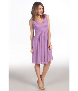 Suzi Chin for Maggy Boutique Sleeveless V Neck Dress With Ruching Womens Dress (Purple)