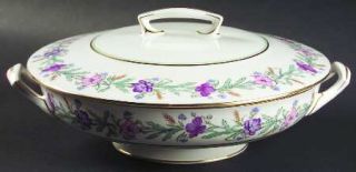 Royal Worcester Elysian White Round Covered Vegetable, Fine China Dinnerware   F