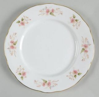Duchess Glen Salad Plate, Fine China Dinnerware   316,Pink/Blue Flowers,Brown/Gr