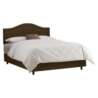 Skyline Queen Bed Merion Inset Nailbutton Bed   Chocolate
