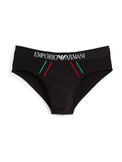 Emporio Armani Italian Flag Briefs   Black