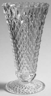 Indiana Glass Diamond Point Clear Flower Vase   Clear, Heavy Pressed