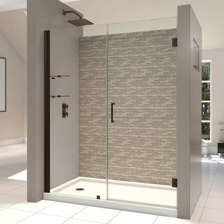 Dreamline Unidoor 57 58 inch Frameless Hinged Shower Door (Tempered glass, aluminum, brassIntended use IndoorTempered glass ANSI certifiedAssembly requiredProduct Warranty Limited 5 (five) year manufacturer warranty Warranty for any hardware in Oil Rubb