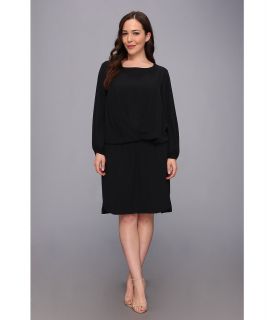 Vince Camuto Plus Size L/S Center Fold Dress Womens Dress (Black)