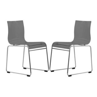 Moreno Transparent Black Acrylic Modern Chair (set Of 2)