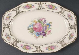 Heinrich   H&C Lady Louise 11 Oval Serving Platter, Fine China Dinnerware   Mul