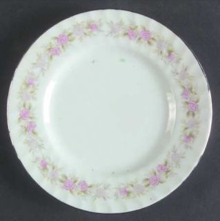 Dansico Teahouse Rose Bread & Butter Plate, Fine China Dinnerware   Pink Flowers