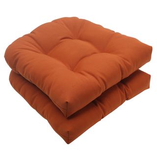 Pillow Perfect Burnt Orange Outdoor Cinnabar Wicker Seat Cushion (set Of 2) (OrangeClosure Sewn Seam ClosureUV Protection YesWeather Resistant YesCare instructions Spot Clean or Hand Wash Fabric with Mild DetergentDimensions 19 inches long x 19 inche