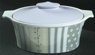 Portmeirion Dawn 2.5 Quart Oval Covered Casserole, Fine China Dinnerware   Vario