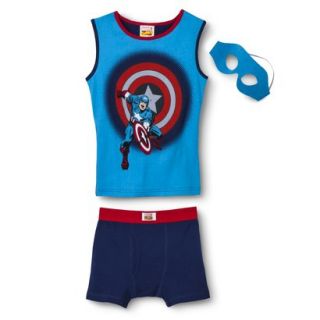 Captain America Boys Tank/Underwear Set w/ Mask   Blue S