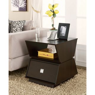 Furniture Of America Geometric Modern Double Storage Cappuccino End Table