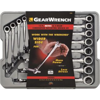 GearWrench Extra Long X Beam Ratcheting Combination Wrenches   8mm 19mm, 12 Pc.