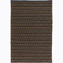 Handwoven Multicolor Mandara New Zealand Wool Rug (9 X 13) (Brown, gold, orange, taupe, bluePattern StripeTip We recommend the use of a  non skid pad to keep the rug in place on smooth surfaces. All rug sizes are approximate. Due to the difference of mo