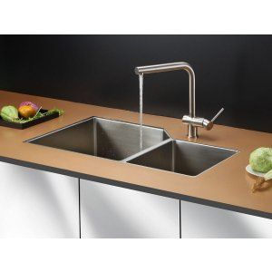 Ruvati RVC2355 Combo Stainless Steel Kitchen Sink and Stainless Steel Set