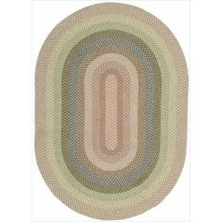 Nourison Hand woven Craftworks Braided Coral Multi Rug (5 X 7) Oval