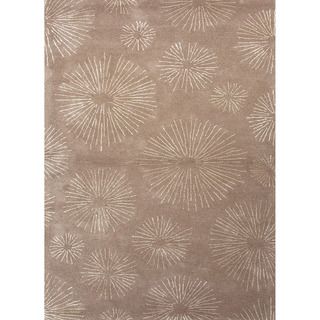 Hand tufted Contemporary Tone on tone Pattern Brown Rug (2 X 3)