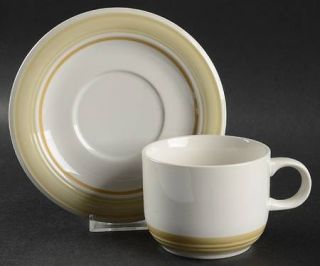 Daniele Pebbled Shore Flat Cup & Saucer Set, Fine China Dinnerware   Impressions