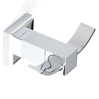 Italia Roma Series Chrome Double Robe Hook (ChromeMaterials BrassQuantity One (1) double hookSetting IndoorMaterials 3 inches high x 4.33 inches wide x 1.85 inches deep )