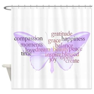  Peace and Gratitude Butterfly Shower Curtain  Use code FREECART at Checkout