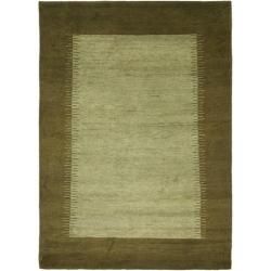 Hand knotted Gabeh Solo Teal Wool Rug (6 X 9)