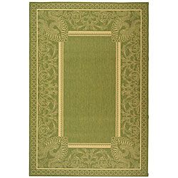 Indoor/ Outdoor Abaco Olive/ Natural Rug (710 X 11) (GreenPattern BorderMeasures 0.25 inch thickTip We recommend the use of a non skid pad to keep the rug in place on smooth surfaces.All rug sizes are approximate. Due to the difference of monitor colors