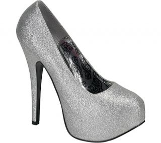 Womens Bordello Teeze 31G   Silver Mini Glitter High Heels