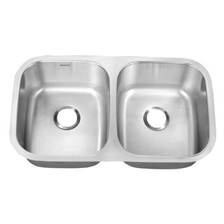 Ruvati 33 inch Undermount Double Bowl Kitchen Sink (18 gauge premium 304 grade stainless steel Luxurious satin finish   Easy to clean and long lastingHeavy duty sound guard padding and undercoating Ruvati Limited Lifetime Warranty Dimensions Exterior dim