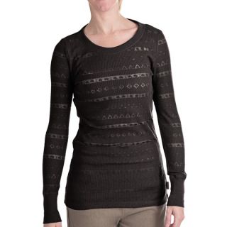 Woolrich River Birch Thermal T Shirt   Burnout  Long Sleeve (For Women)   BLACK (M )