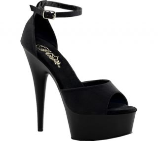 Womens Pleaser Delight 618PS   Black Potosoie/Black Matte Quarter Strap Shoes
