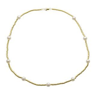 Cultured Freshwater Pearl & Sparkle Bead Necklace, Womens