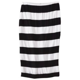 Mossimo Womens Knit Midi Skirt   Black/White Mitered Stripe XL