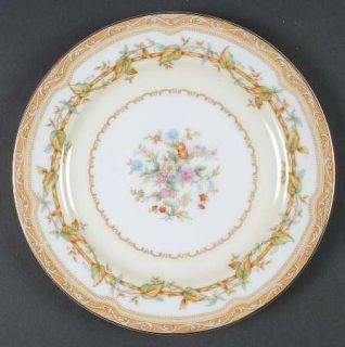 Noritake Olympia Salad Plate, Fine China Dinnerware   Yellow/Green Leaves On Vin