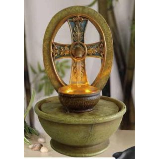Cross Led/ Water Feature Tabletop Fountain
