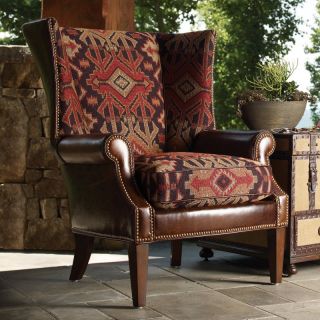 Lexington Home Brands Fieldale Lodge Marissa Leather and Fabric Wing Chair